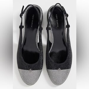 Tory Burch Cap Toe Pave Slingback Heels 45mm